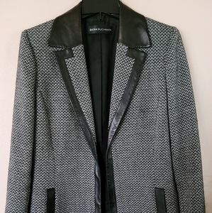 Wool with leather trim Dana  Buchman blazer/jacket
